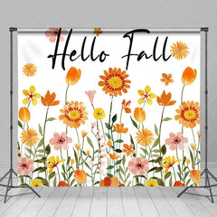 Lofaris White Yellow Pink Floral Hello Fall Party Backdrop