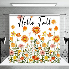 Lofaris White Yellow Pink Floral Hello Fall Party Backdrop