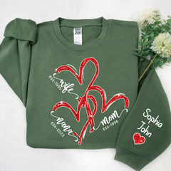 Lofaris Wife Mom Nana Heart Gift For Christmas CTH01 Sweatshirt