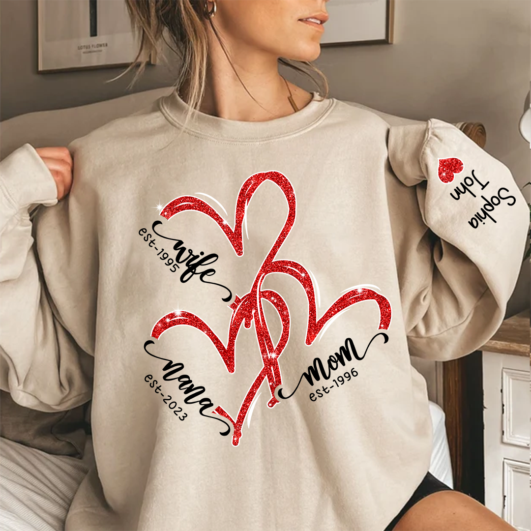 Lofaris Wife Mom Nana Heart Gift For Christmas CTH01 Sweatshirt