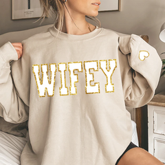 Lofaris Wifey Glitter Sweatshirt Engagement Gift Bridal Shower For Bride