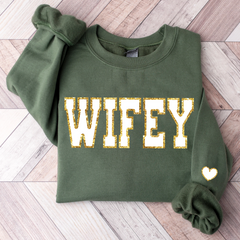 Lofaris Wifey Glitter Sweatshirt Engagement Gift Bridal Shower For Bride