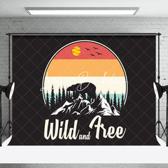 Lofaris Wild And Free Mountain Forest Bear Sunset Backdrop