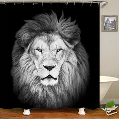 Lofaris Wild Animals Curtain Ferocious Lion Bathtub Decor