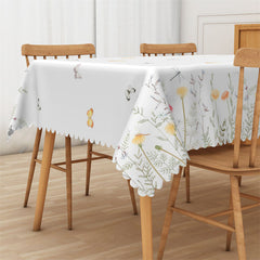 Lofaris Wild Flower Butterflies Pattern Rectangle Tablecloth