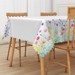 Lofaris Wild Flowers Boho Spring Tablecloth For Kitchen Decor