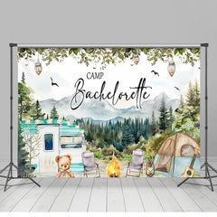 Lofaris Wild Mountain Camping Bachelorette Party Backdrop