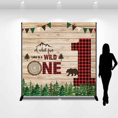 Lofaris Wild One Black Red Plaid Custom Birthday Backdrop