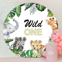 Lofaris Wild Safari Monstera Round 1st Birthday Backdrop