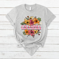 Lofaris Wildflower Grandma And Kids Custom Gift T - Shirt