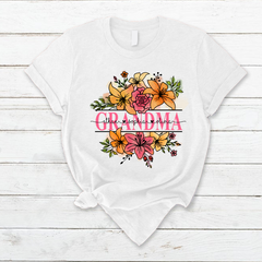 Lofaris Wildflower Grandma And Kids Custom Gift T - Shirt