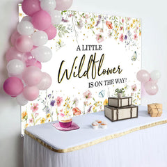 Lofaris Wildflower On The Way Butterfly Baby Shower Backdrop