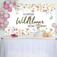 Lofaris Wildflower On The Way Butterfly Baby Shower Backdrop