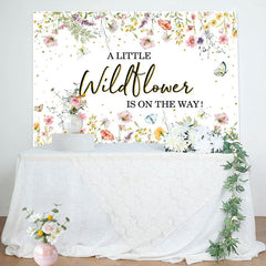 Lofaris Wildflower On The Way Butterfly Baby Shower Backdrop