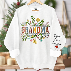 Lofaris Wildflowers Grandma And Grandkids Two Sides Sweatshirt