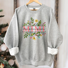 Lofaris Wildflowers Mimi And Grandkids White Sweatshirt