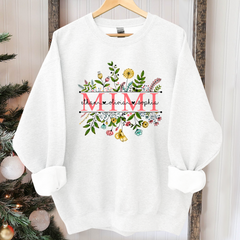 Lofaris Wildflowers Mimi And Grandkids White Sweatshirt