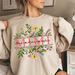 Lofaris Wildflowers Mimi And Grandkids White Sweatshirt