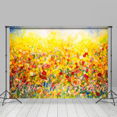 Lofaris Wildflowers Oil Painting Cake Smash Photo Backdrop