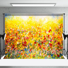 Lofaris Wildflowers Oil Painting Cake Smash Photo Backdrop