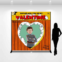 Lofaris Will You Be My Valentine Custom Birthday Backdrop