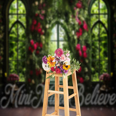 Lofaris Window Interior Photo Backdrop Decorated With Flowers