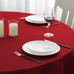 Lofaris Wine Red 180 GSM Polyester Round Banquet Tablecloth