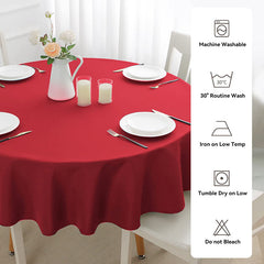 Lofaris Wine Red 180 GSM Polyester Round Banquet Tablecloth