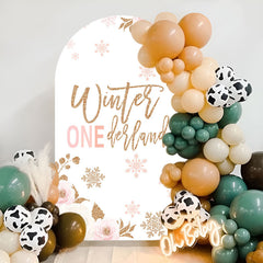 Lofaris Winter Onederland Birthday Double Sided Arch Backdrop