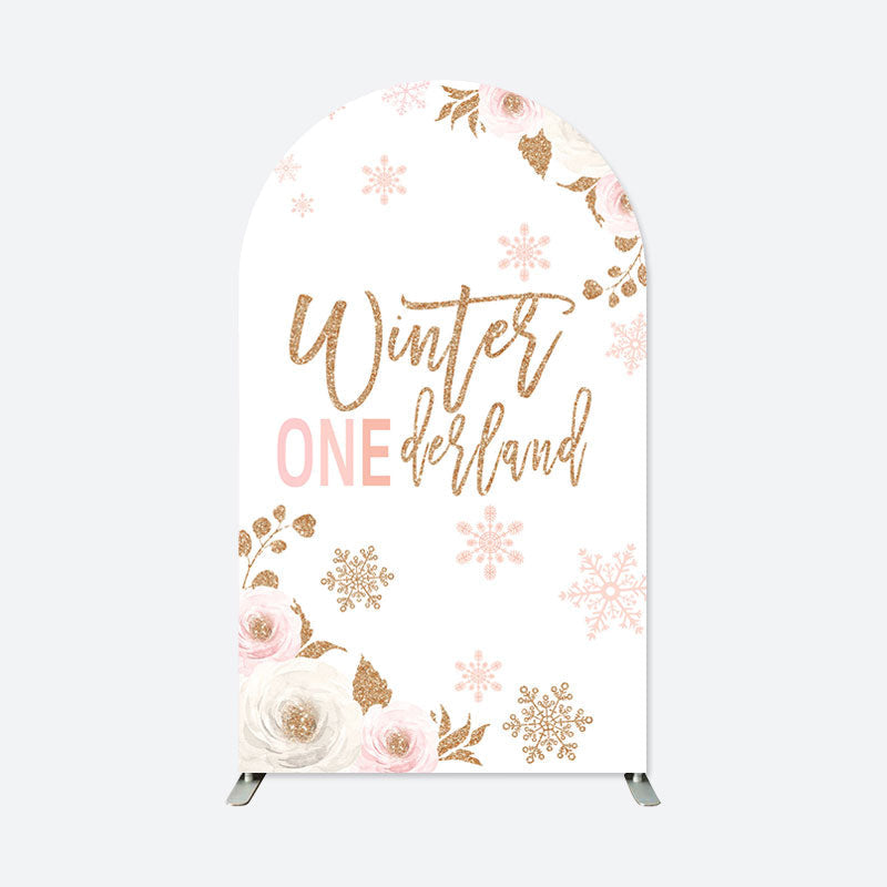 Lofaris Winter Onederland Birthday Double Sided Arch Backdrop