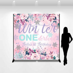 Lofaris Winter Onederland Custom Name 1St Birthday Backdrop