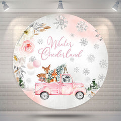 Lofaris Winter Onederland Truck Round 1st Birthday Backdrop