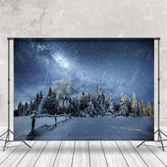 Lofaris Winter Pines Under Milky Way Photography Backdrop