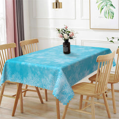 Lofaris Winter Snowflake Blue Rectangle Tablecloth for Cafe