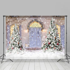 Lofaris Winter Snowflakes Outdoor Christmas Tree Backdrop
