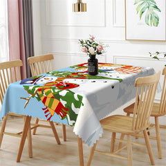 Lofaris Winter Snowman Pinaster Christmas Party Tablecloth