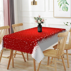 Lofaris Winter White Sonw Red Christmas Tablecloth For Decor