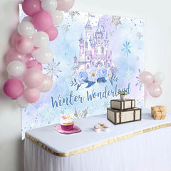 Lofaris Winter Wonderland Castle Snowy Birthday Backdrop