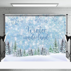 Lofaris Winter Wonderland Heavy Snow Pine Trees Backdrop