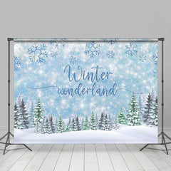 Lofaris Winter Wonderland Heavy Snow Pine Trees Backdrop