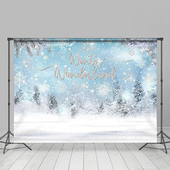 Lofaris Winter Wonderland Pine Trees Snowflake Backdrop