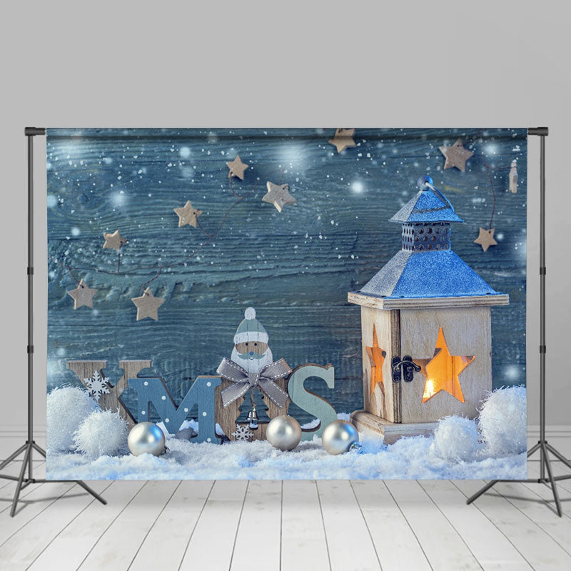 Lofaris Winter Wood Snowman Star Photo Christmas Backdrop