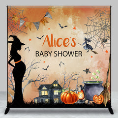 Lofaris Witch Custom Name Halloween Baby Shower Backdrop