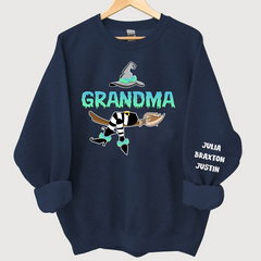 Lofaris Customized Witch Grandma Halloween Sweatshirt with Grandkids Names CL11