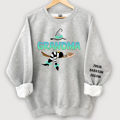 Lofaris Customized Witch Grandma Halloween Sweatshirt with Grandkids Names CL11