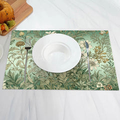 Lofaris Withered Floral Leaves Vintage Set Of 4 Placemats