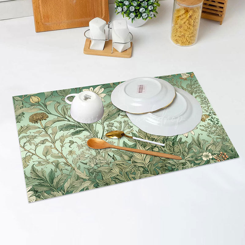 Lofaris Withered Floral Leaves Vintage Set Of 4 Placemats