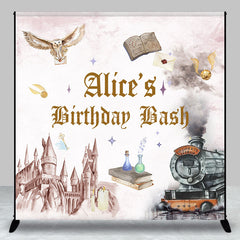 Lofaris Wizard World Castle Custom Name Birthday Backdrop