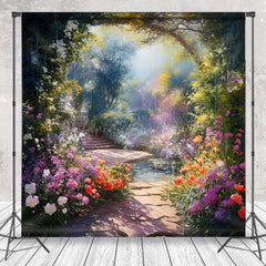 Lofaris Wonderland Purple Floral Spring Photo Backdrop