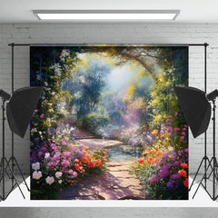 Lofaris Wonderland Purple Floral Spring Photo Backdrop